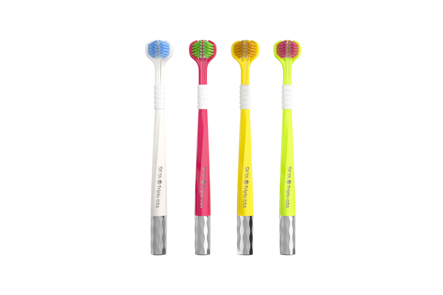 SKYA Soft Three-Sided Toothbrush for Gentle Daily Cleaning