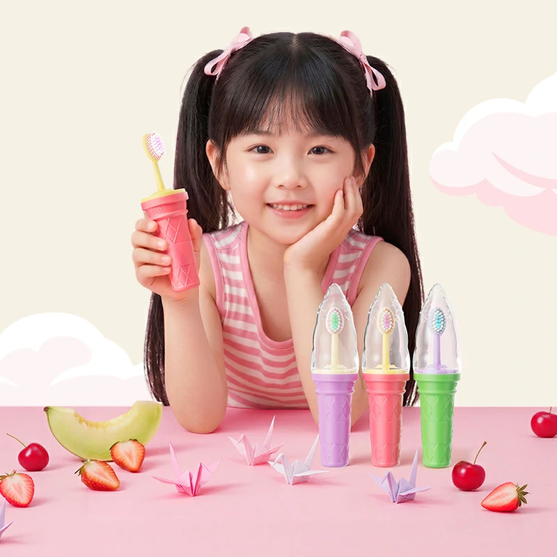 Kids Soft Bristle Toothbrush with Ice Cream Design